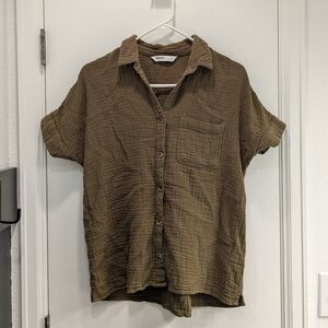 Sonoma Brown Casual Button Down Shirt